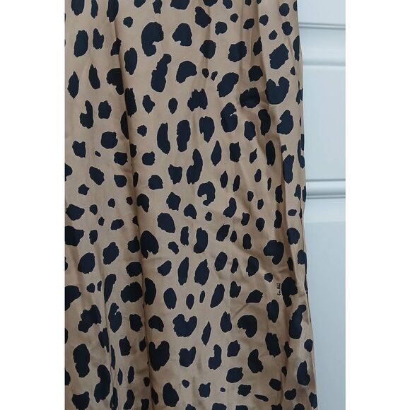 Realisation par womens medium silk skirt leopard tan black midi elastic waist - Picture 4 of 8